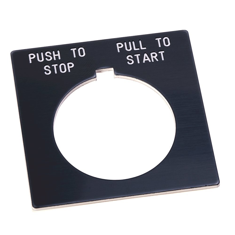 Product image for Plate legend PUSH-TO-START standard NEMA-4/4X grey
