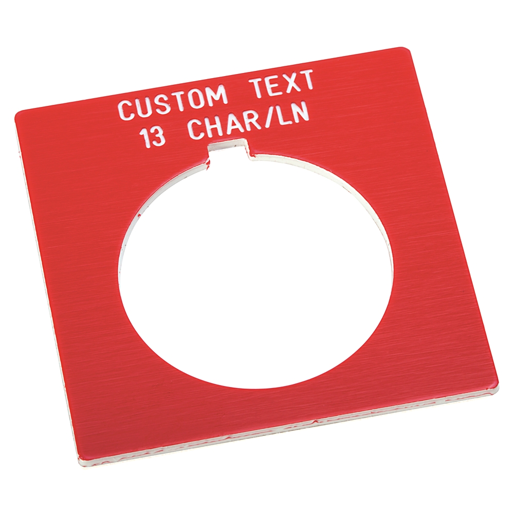 Product image for 30mm 800H Red Custom Text Legend Plate