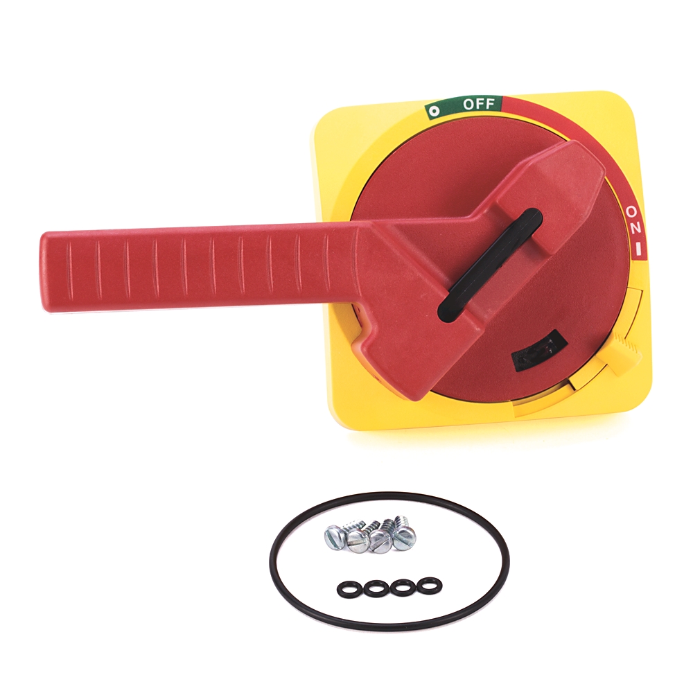 Product image for Handle 90..... rotated orientation without defeater red/yellow IP66