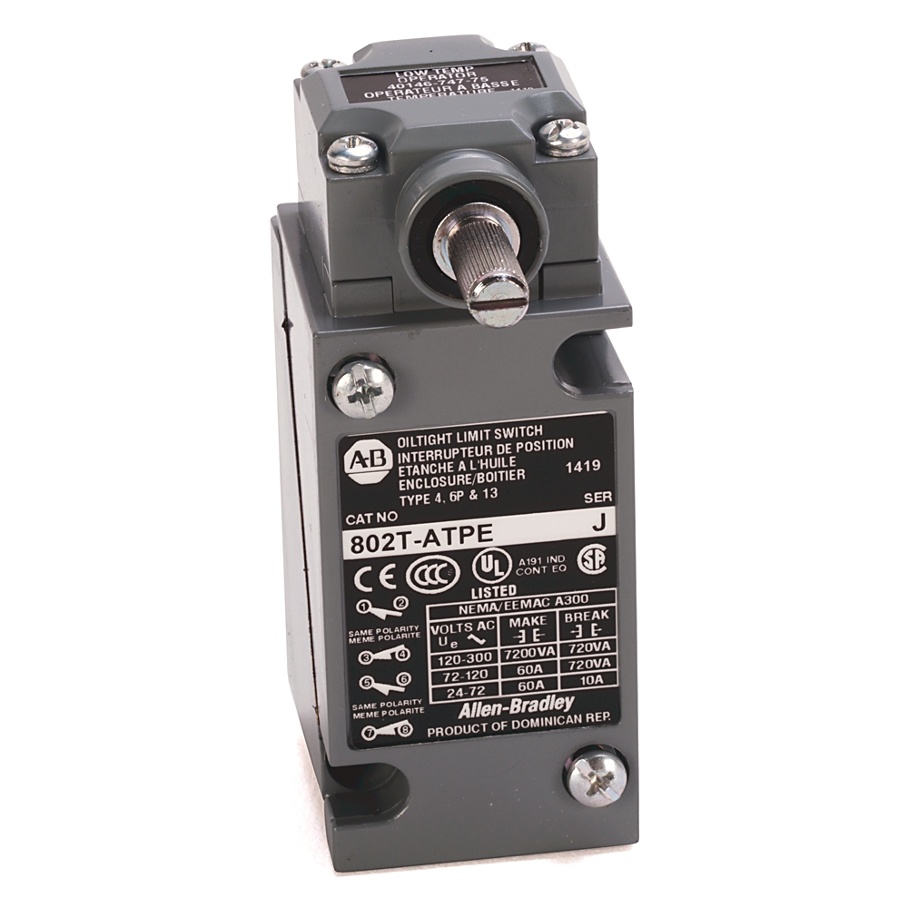 Product image for Switch limit plug-in spring return lever 4-circuit 0.45Nm
