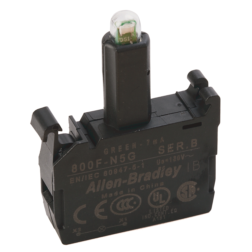Product image for ABRA 800F-N5G GREEN 120V INTEGRATED LED MODULE SCREW TERMINATION