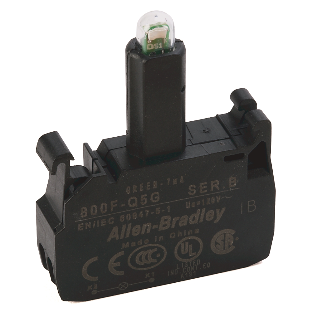 Product image for Module integrated LED spring clamp 120V green