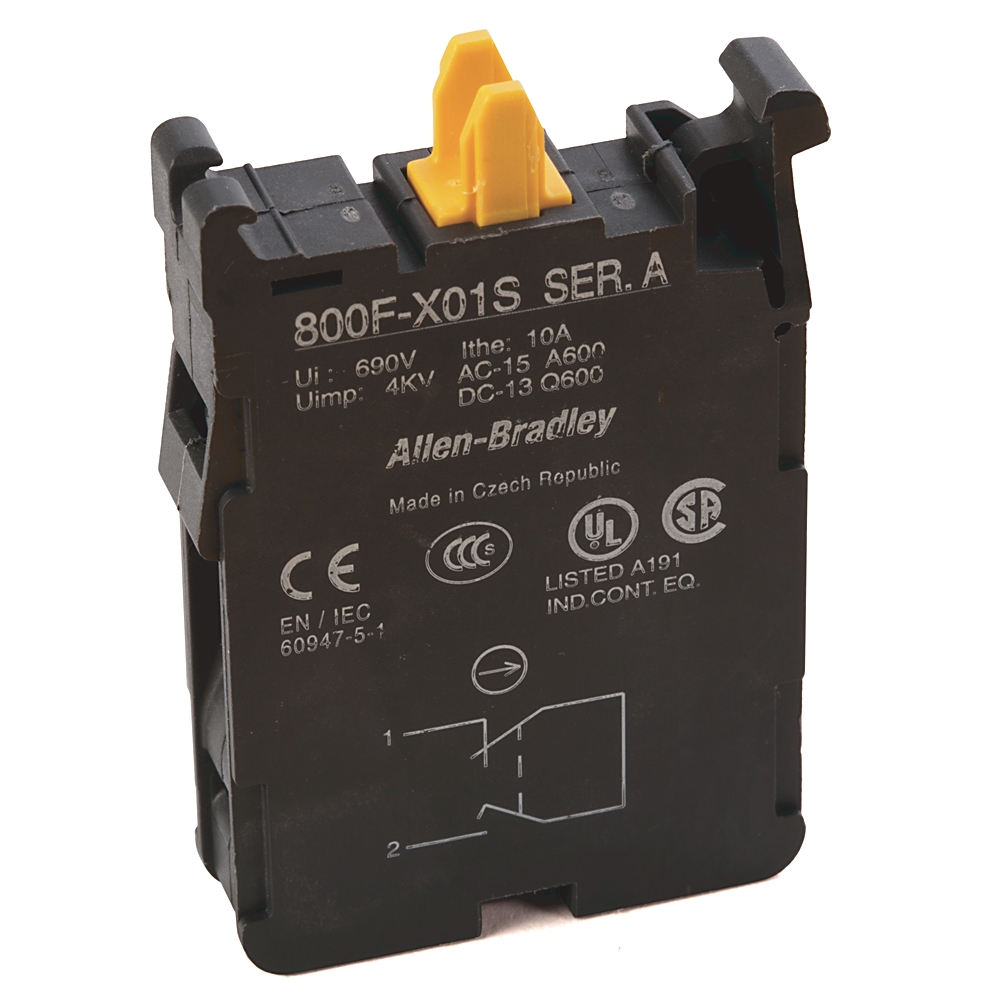 Product image for ABRA 800F-X01S CONTACT BLOCK 1 SELF MONITORING 1NC LATCH MOUNT