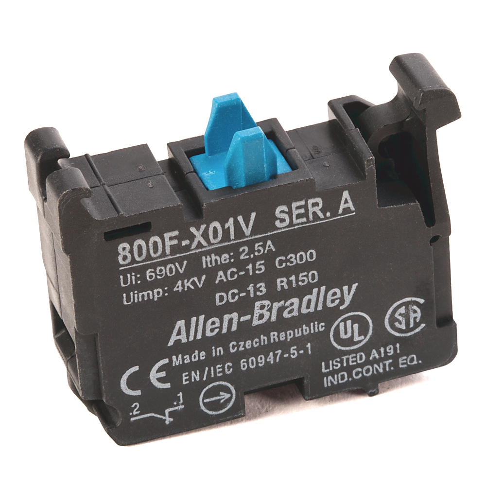Product image for Push button No Latch, Screw Contact Block, 1 N.C. Low Volt.