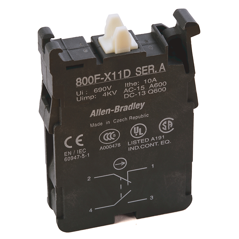 Product image for ABRA 800F-X11D CONT BLOCK LATCH MNT 1N.O + 1N.C