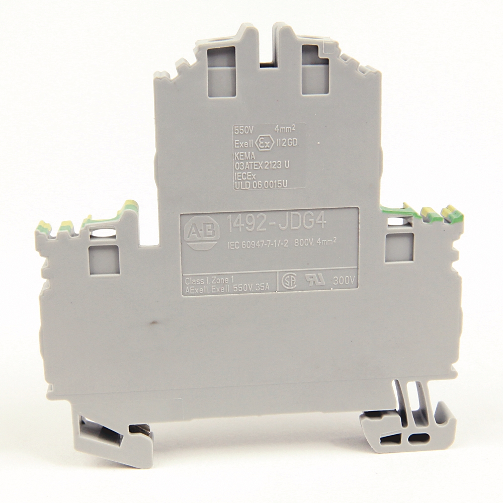 Product image for Block terminal two circuit feed-through 4mm.. grey