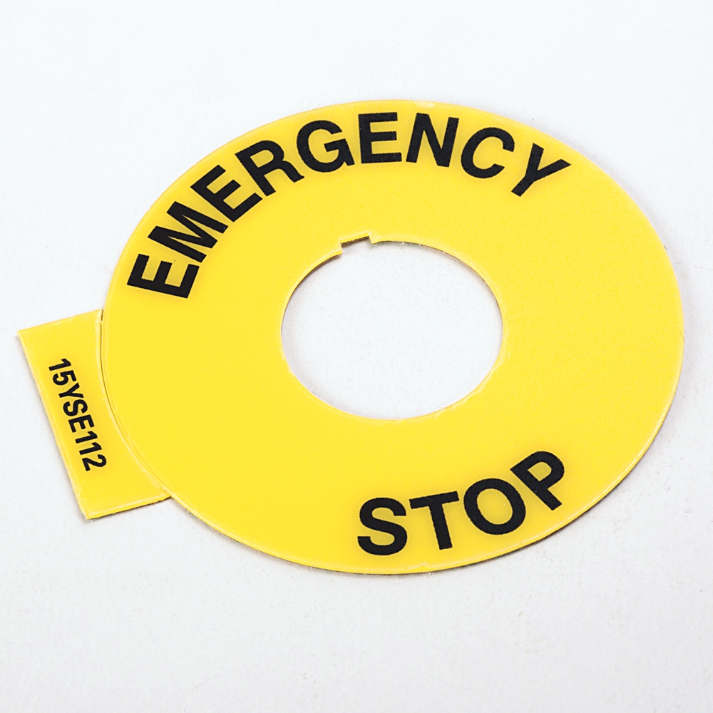 ABRA 800F-15YSE112 NAMEPLATE LEGEND 60MM ROUND YELLOW 22.5MM HOLE