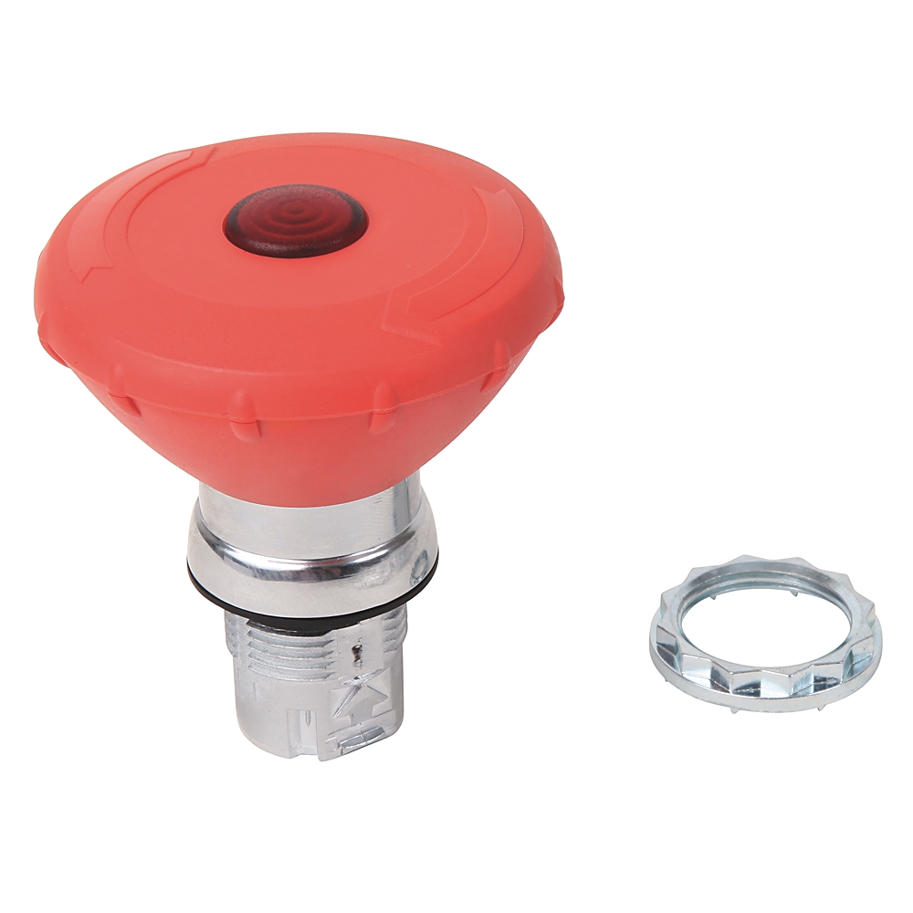 Product image for Mushroom operator illuminated metal red