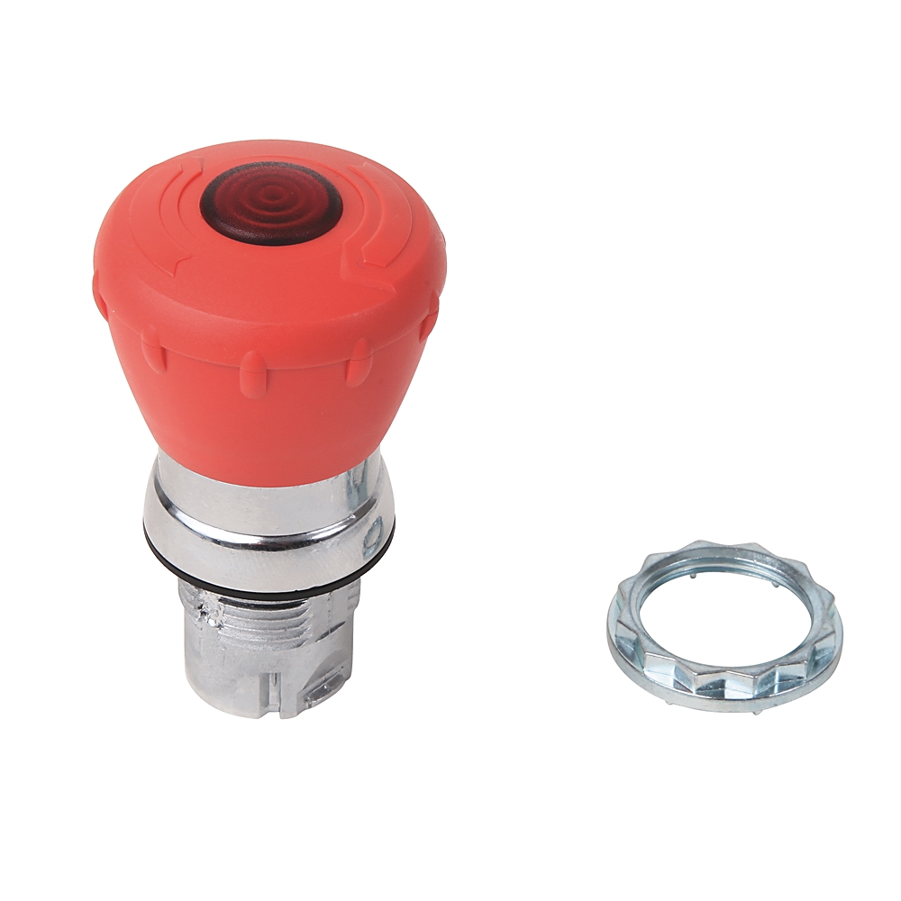 Product image for Mushroom operator illuminated metal red