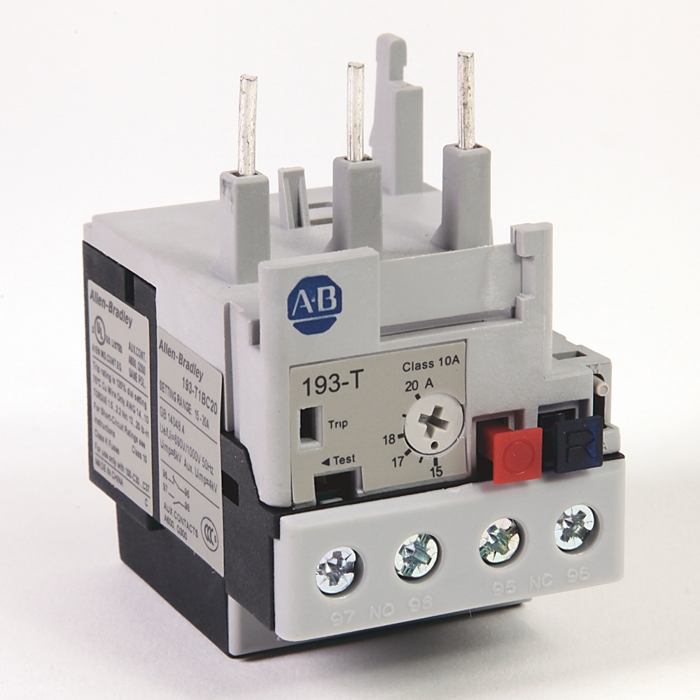 Product image for Overload relay bimetallic 1no-1nc 15-20a