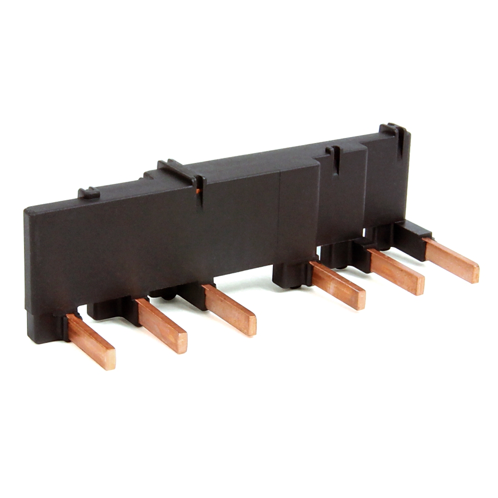 Product image for Busbar 3-phase 2 starters 63mm spacing 115AMP