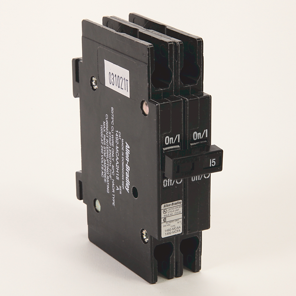 Product image for Breaker circuit miniature 2-pole 15A 240V 1/2" wide