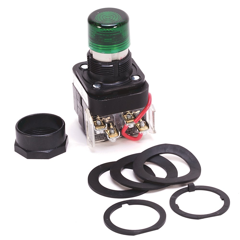 ABRA 800H-PRTH16G PILOTLIGHT LED GR PUSH TO TEST WITH GREEN LENS