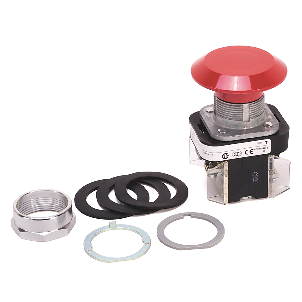 Product image for Switch pushbutton push-pull non-illuminated red