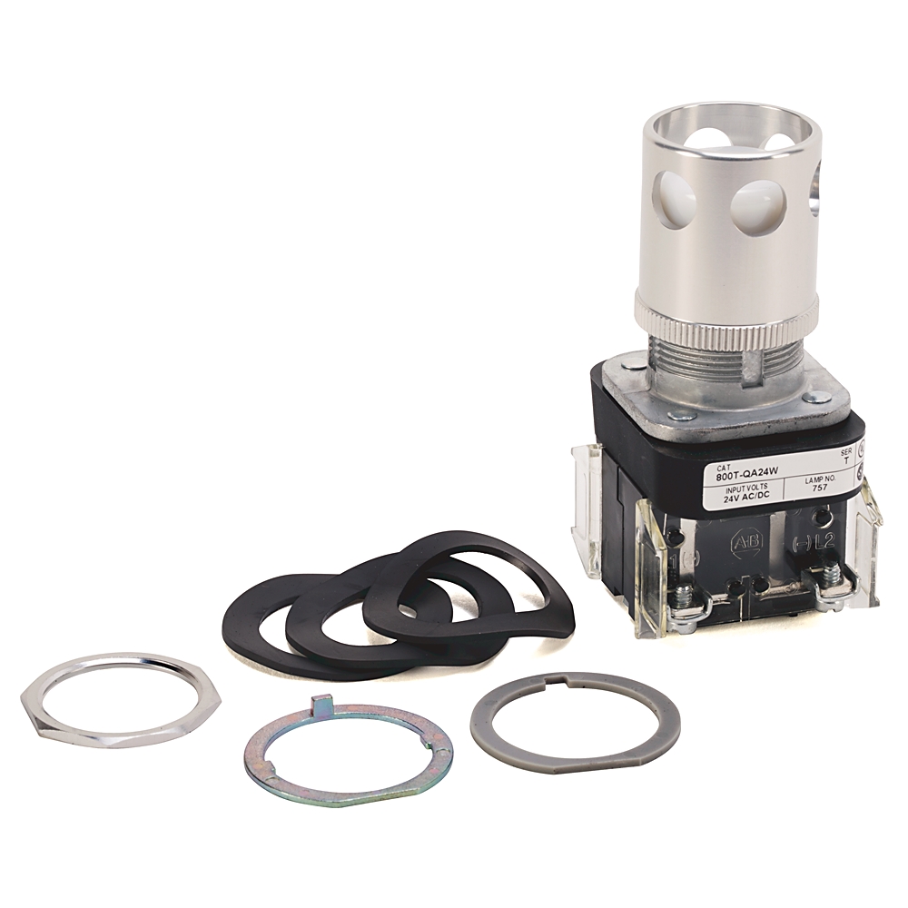Product image for ABRA 800T-QA24W PUSHBUTTON 30.5MM 24V FULL VOLTAGE TYPE EXTENDED HEAD ILLUMINATED WHITE LENS