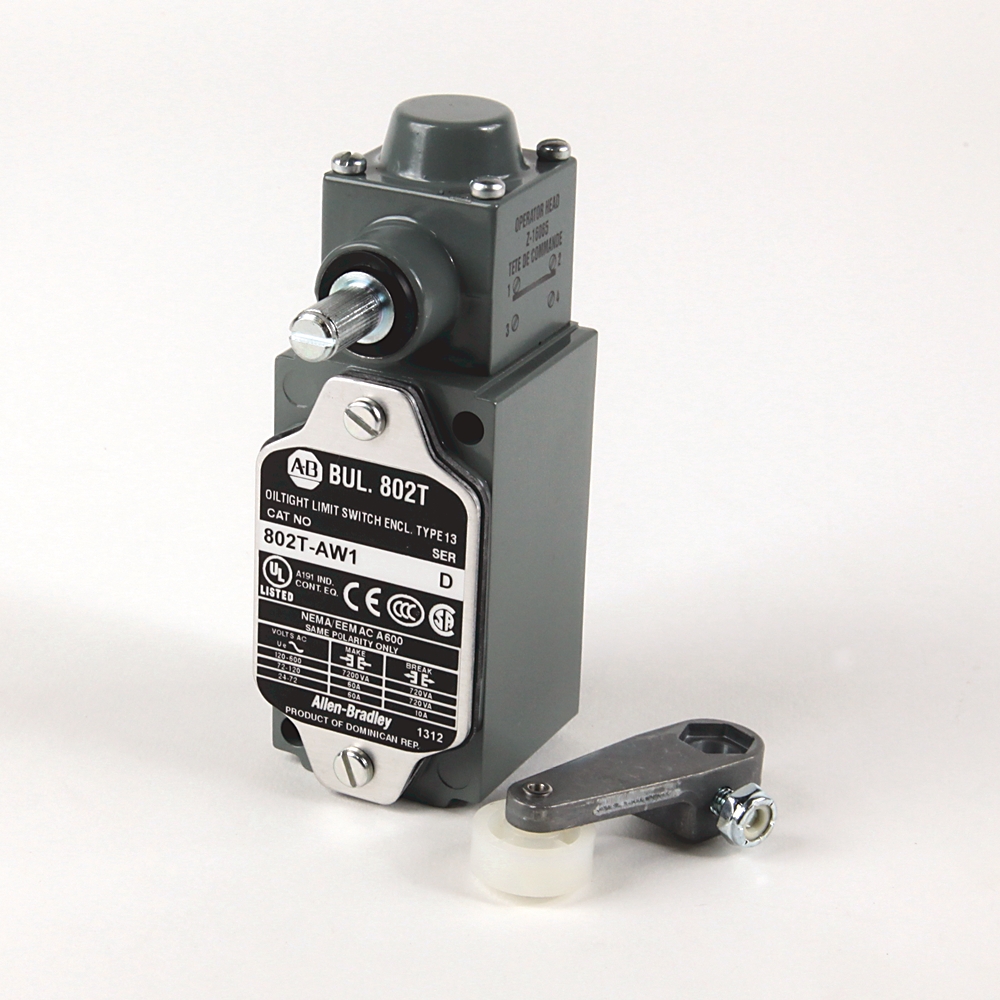 Product image for Switch limit non plug-in rotary lever arm 2-circuit 0.34Nm