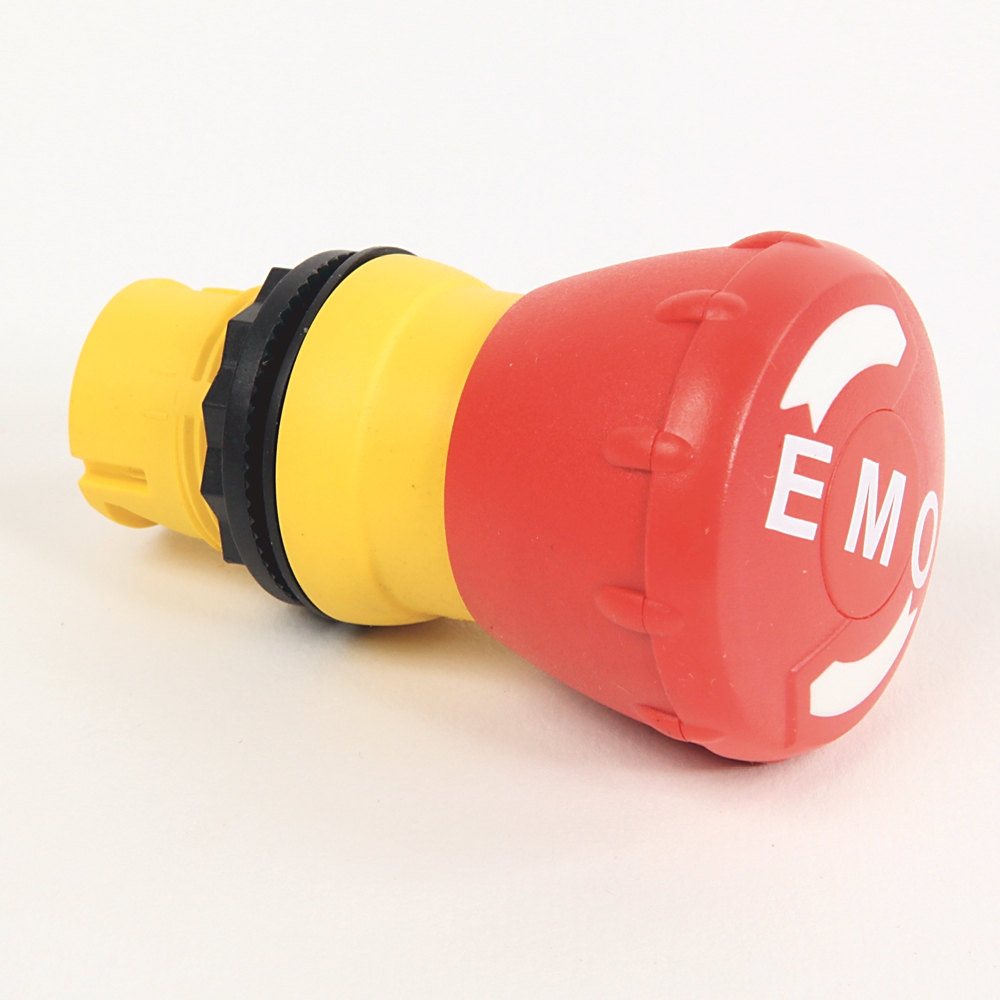 Product image for Operator pushbutton twist-to-release 2NC plastic latch mount 40mm red