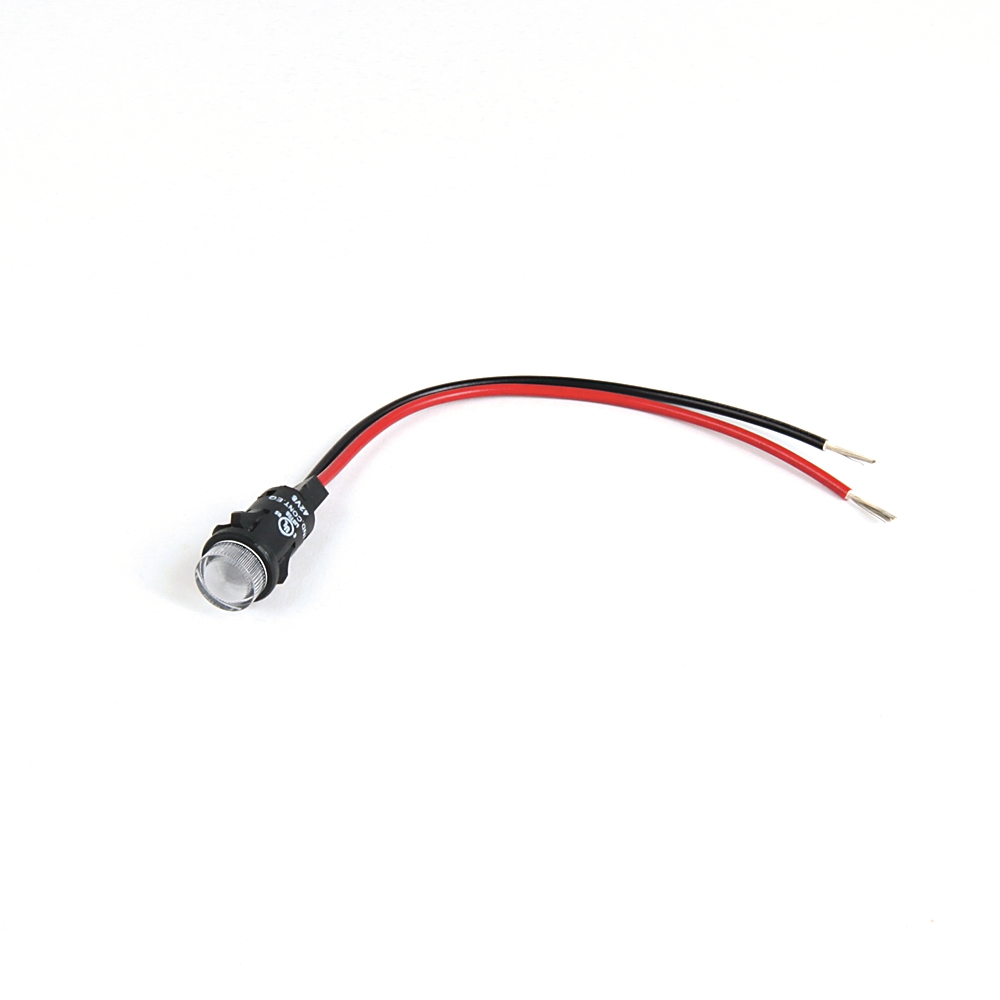 Product image for Indicator LED pigtail leads clear 120VAC 12mm