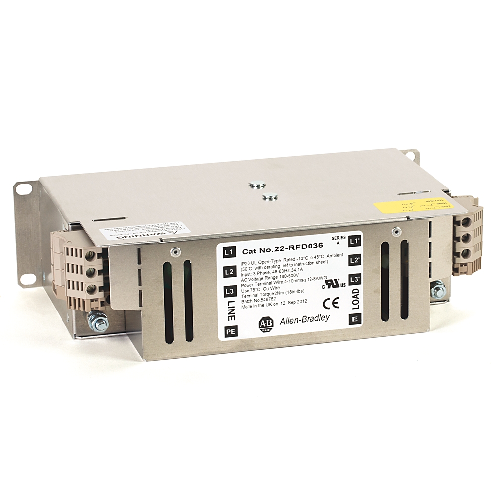 Product image for Filter line 3-phase 20HP 36A 380-480V