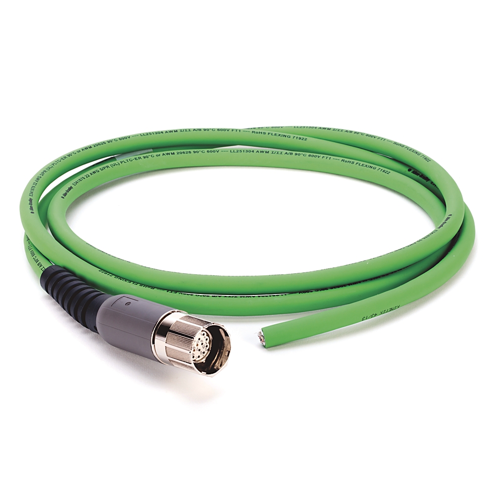Product image for Cable feedback continuous flex flying lead 22AWG TPE M7 green 50m