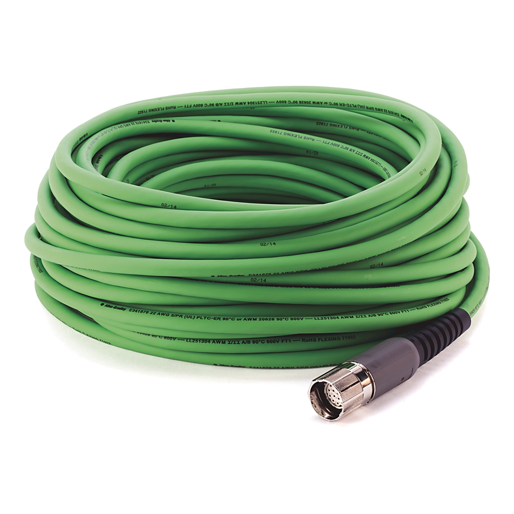 Product image for Cable feedback continuous flex flying lead 22AWG TPE M7 green 25m