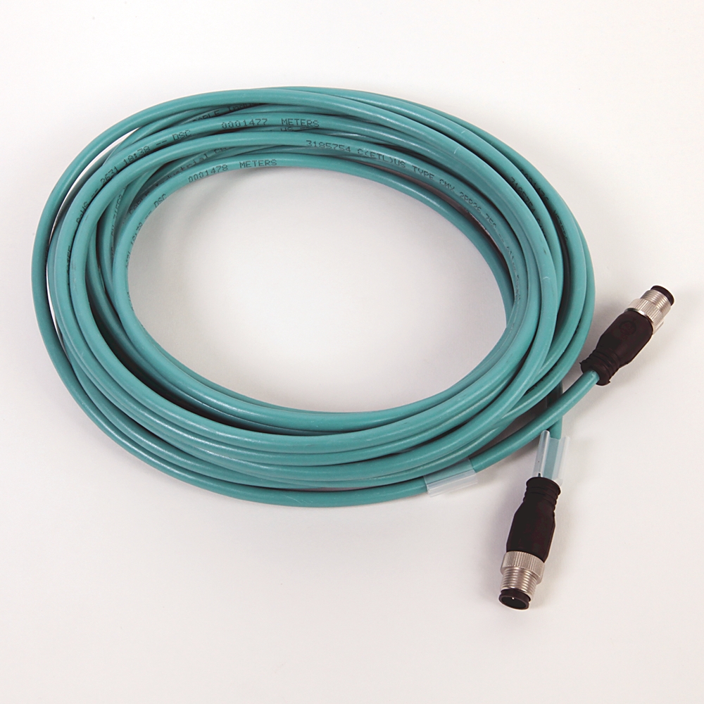 Product image for ABRA 1585D-M4UBDM-1 PATCHCORD M12 ETHERNET MEDIA 1 METER STRAIGHT MALE TO STRAIGHT MALE 4C SHIELDED