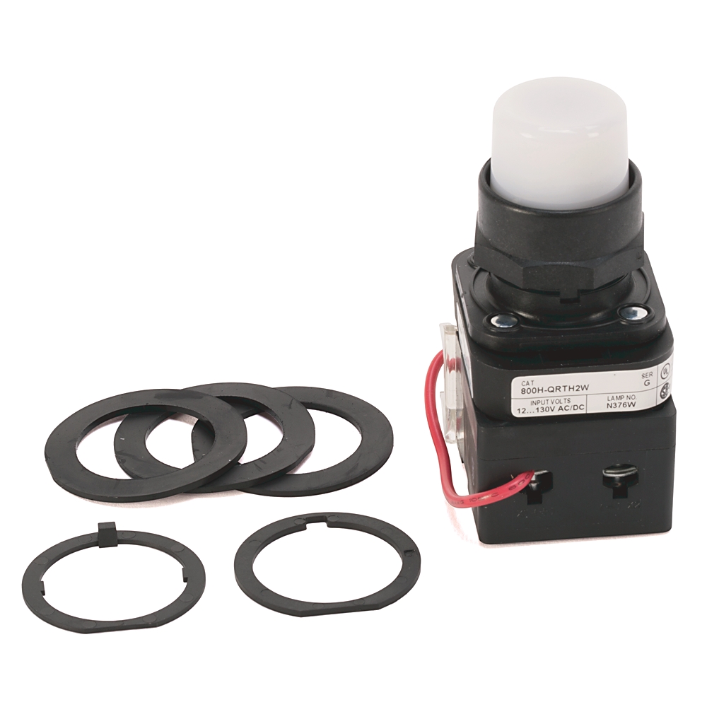 Product image for Light pilot 1NO-1NC stackable sealed push-to-test LED 12-130VAC/DC white