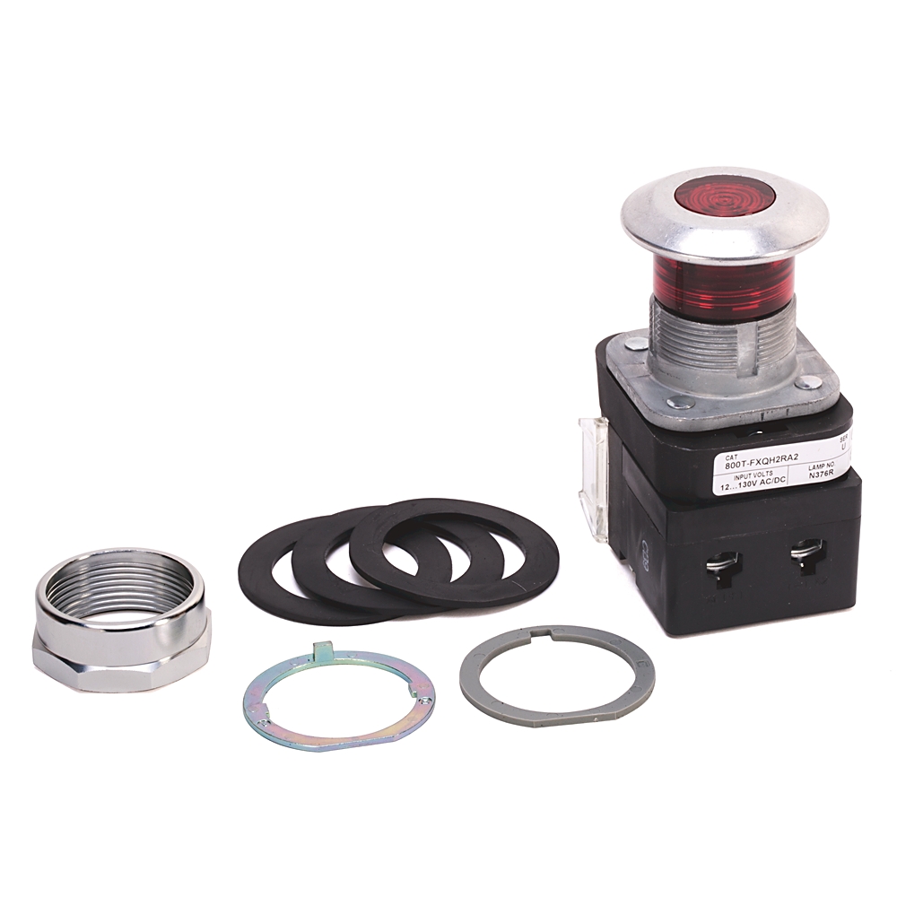 Product image for ABRA 800T-FXQH2RA5 PUSHBUTTON 2-POSITION ILLUMINATED PULL RED 24V