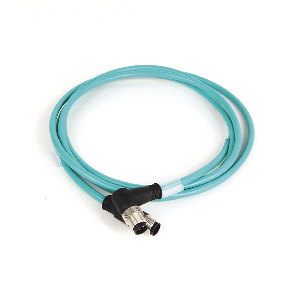 Product image for Patchcord IP67 M12D male straight to right angle 2m