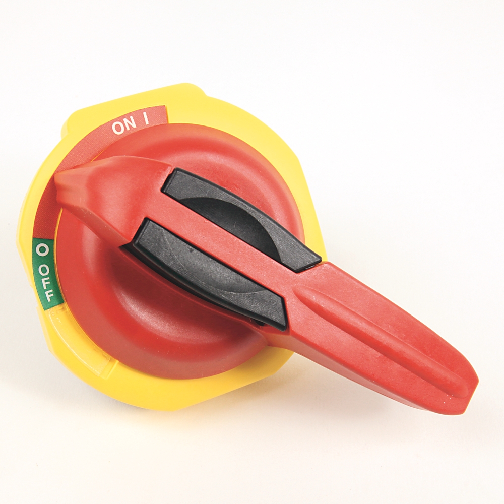 Product image for ABRA 194R-PY ROTARY DOOR HANDLE RED/YELLOW PISTOL FOR 30A AND 60A ROTARY DISCONNECTS