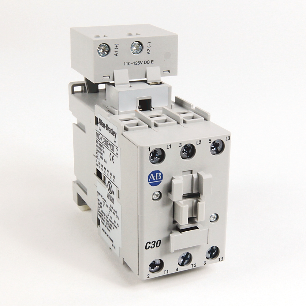 Product image for Contactor IEC 1NO 3-pole 25HP 30A 220-250VDC electronic