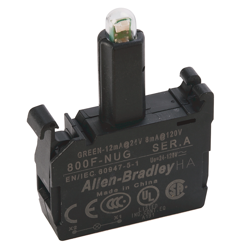 Product image for Integrated LED module green 24 to 120vac/dc