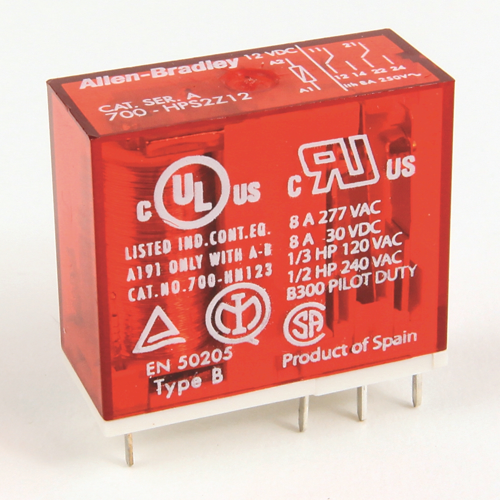Product image for 12V DPDT PCB Style 2P Safety Relay