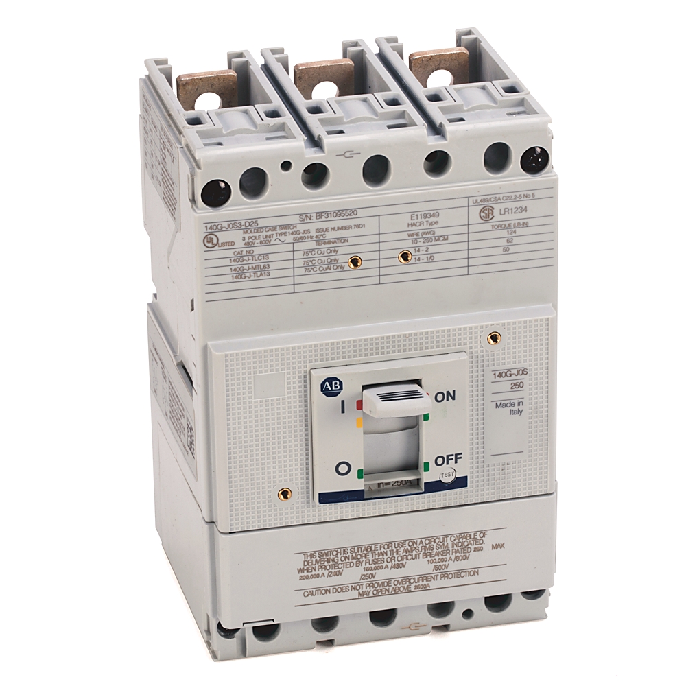Product image for Switch molded case J-frame 100kA 4P 250AMP