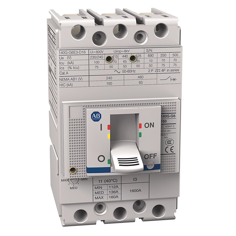 Product image for MCCB G-frame thermal-magnetic trip 3P 35kA 160AMP