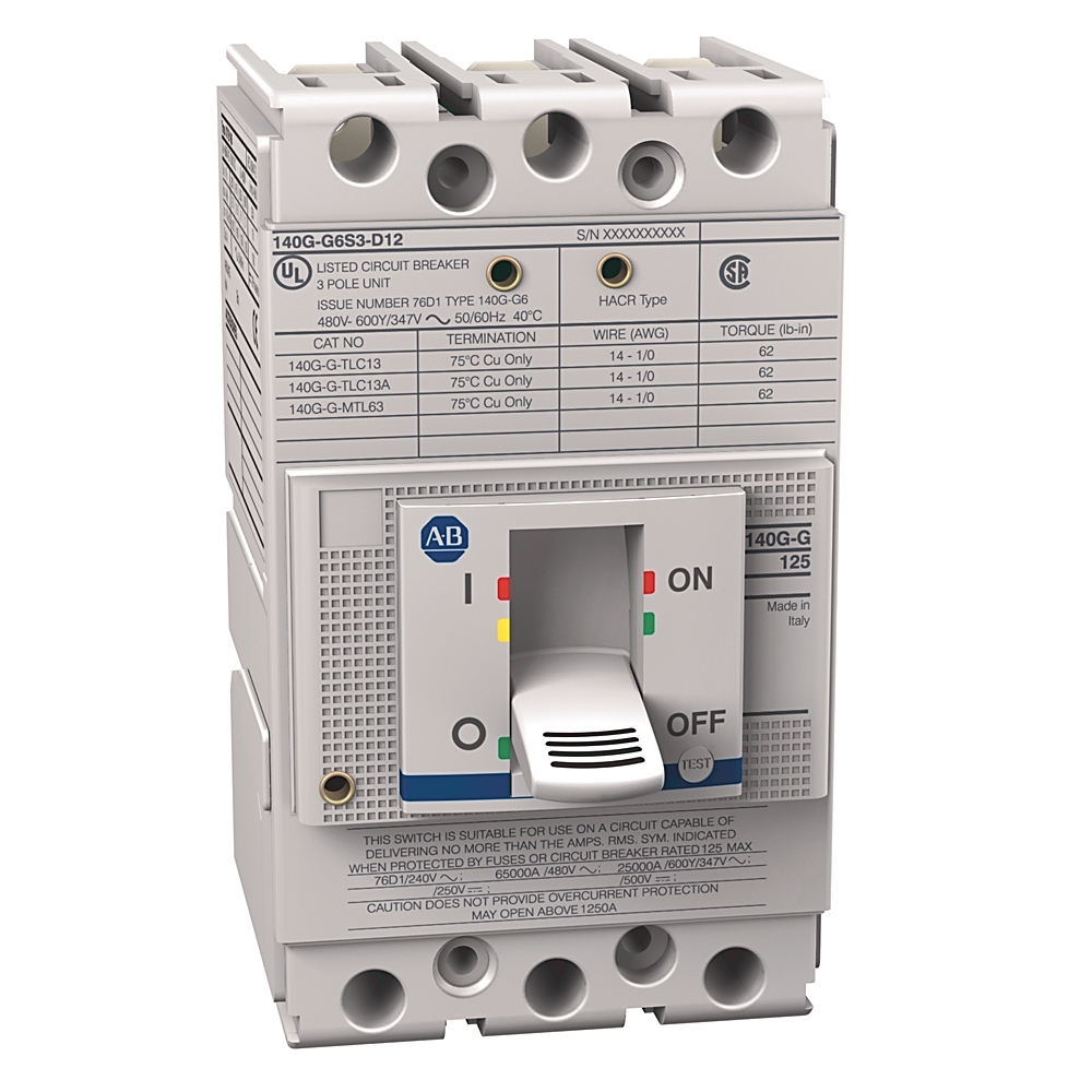 Product image for Switch molded case isolator G-frame 3P 65kA 125AMP