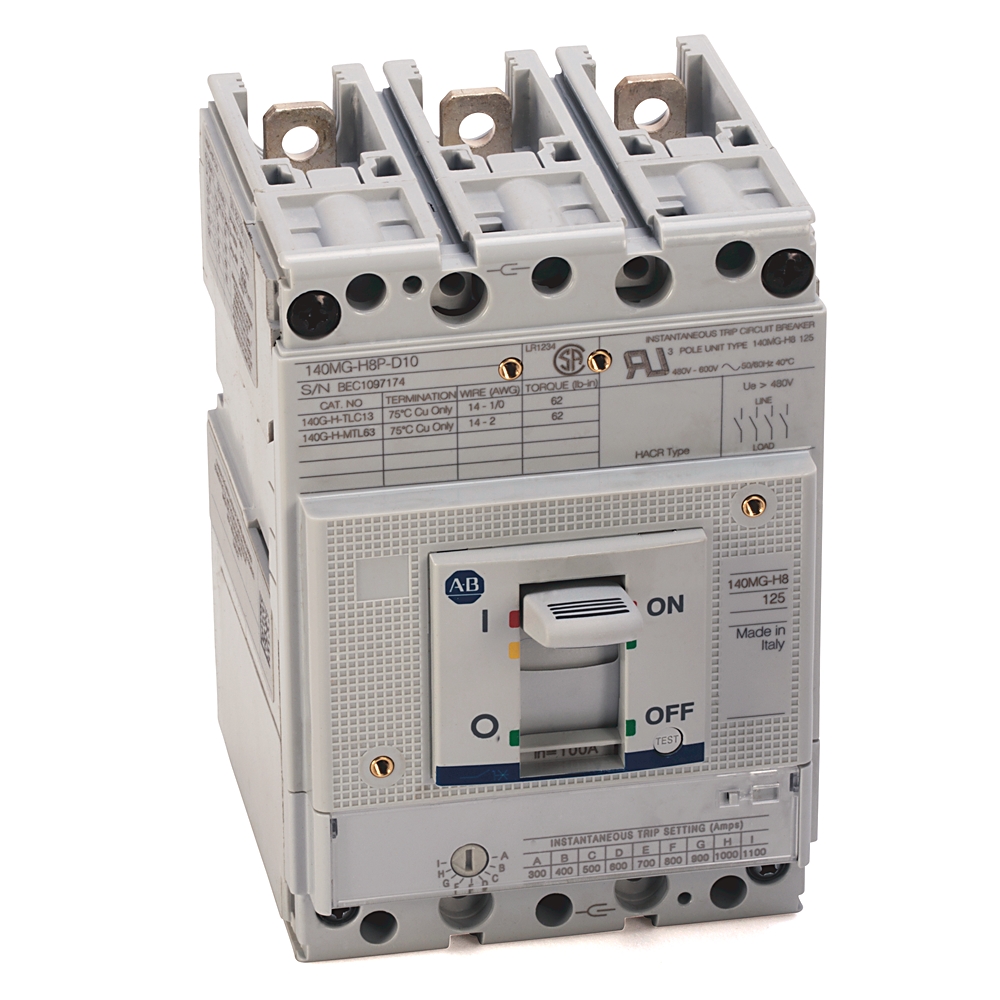 Product image for MCP H-frame magnetic trip 100AMP