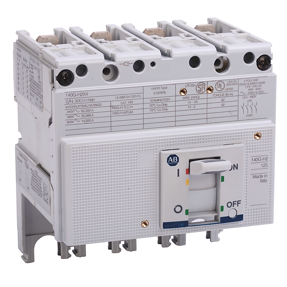 Product image for Frame H circuit breaker 4P 25kA 125AMP