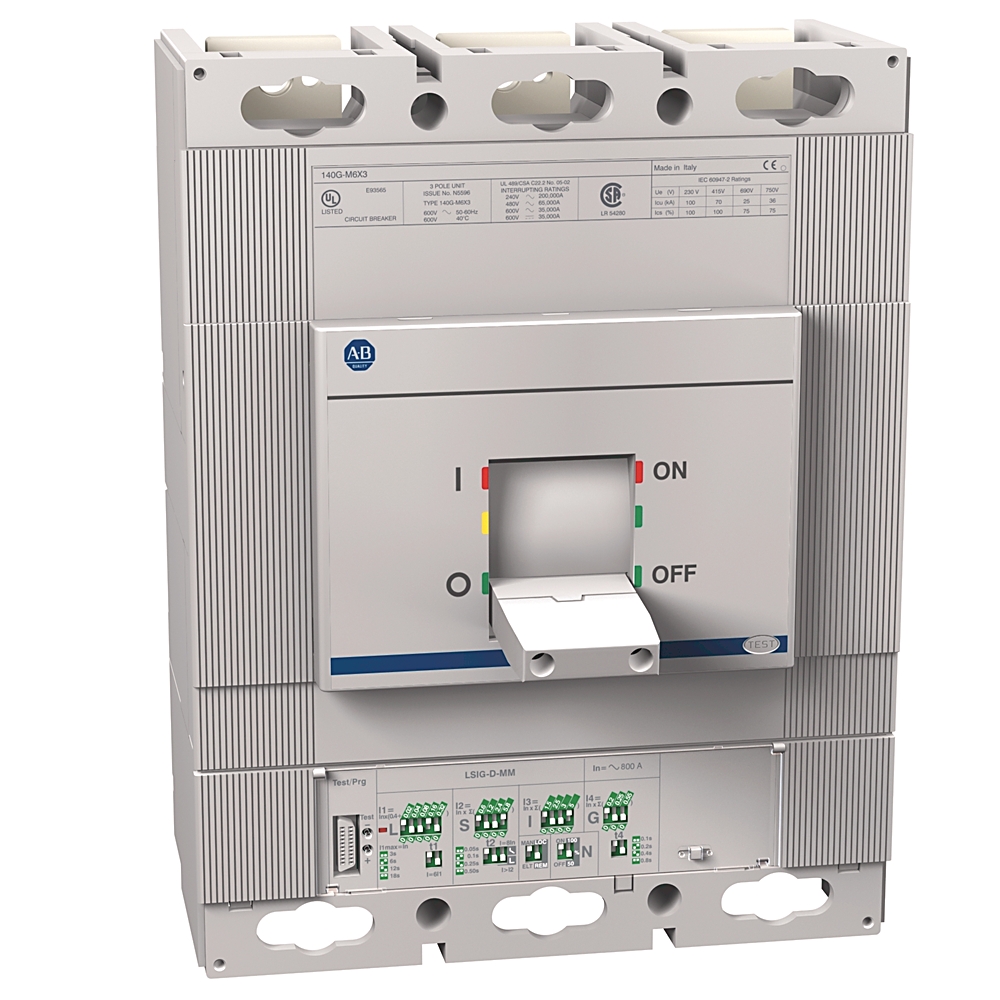 Product image for MCCB M-frame electronic LSIG-MM trip 3P 65kA 630AMP