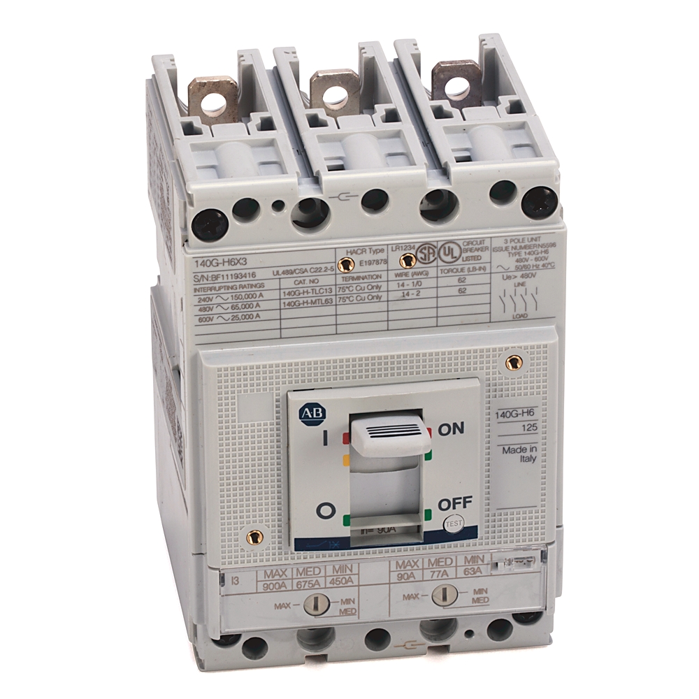 Product image for Circuit breaker 3-pole H-frame 65kA 120A busbar top feed
