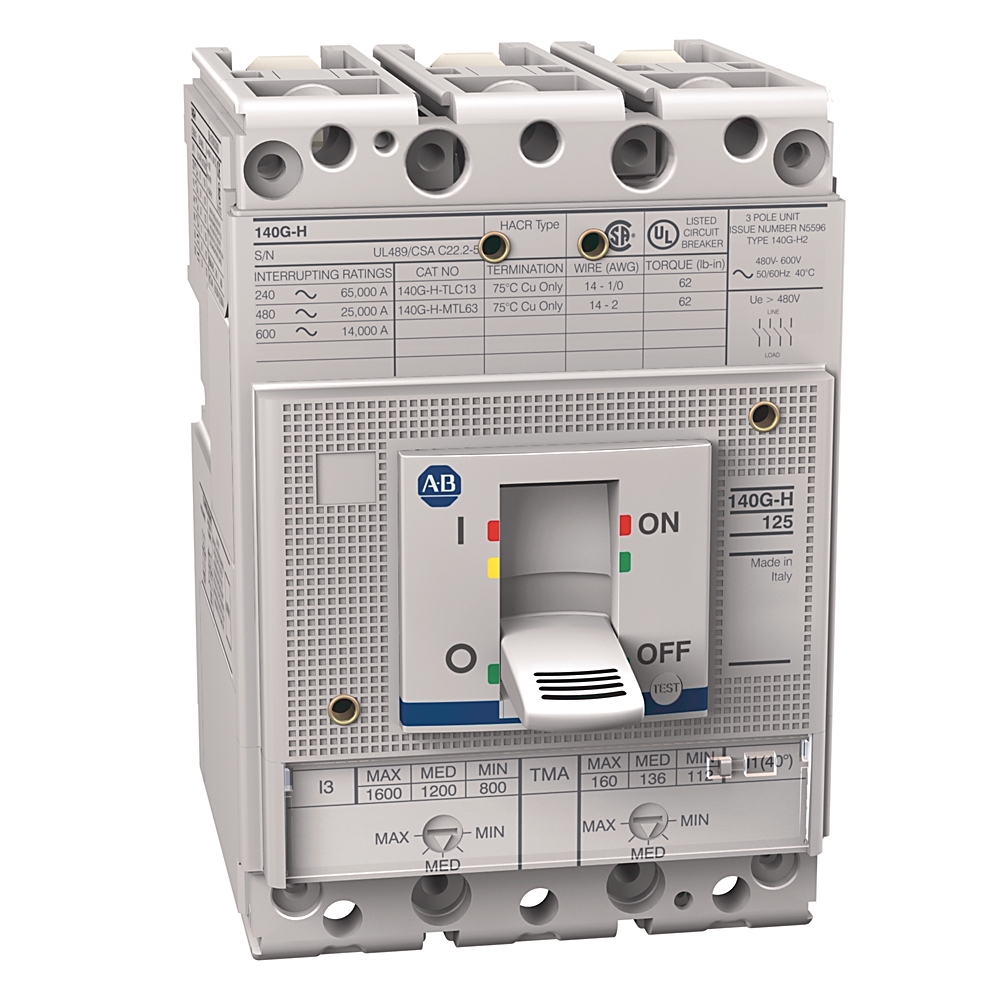 Product image for MCCB H-frame thermal-magnetic trip 3P 25kA 120AMP