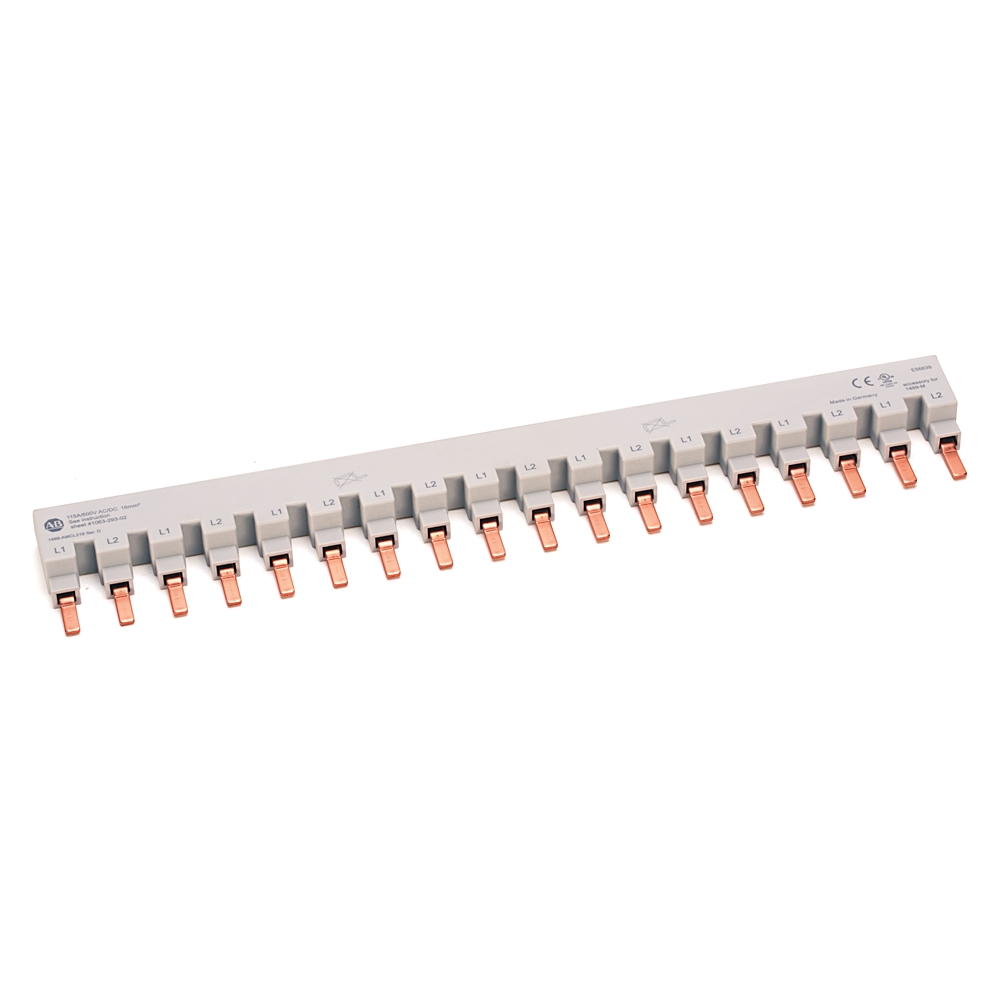 Product image for Busbar 2-phase 18-pins 9-circuit breakers