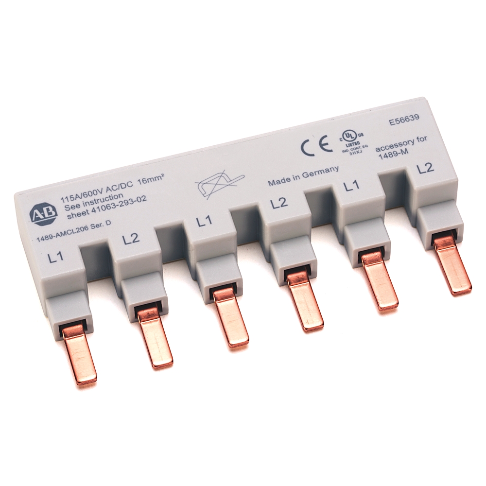 Product image for Busbar 2-phase 6-pins 3-circuit breakers