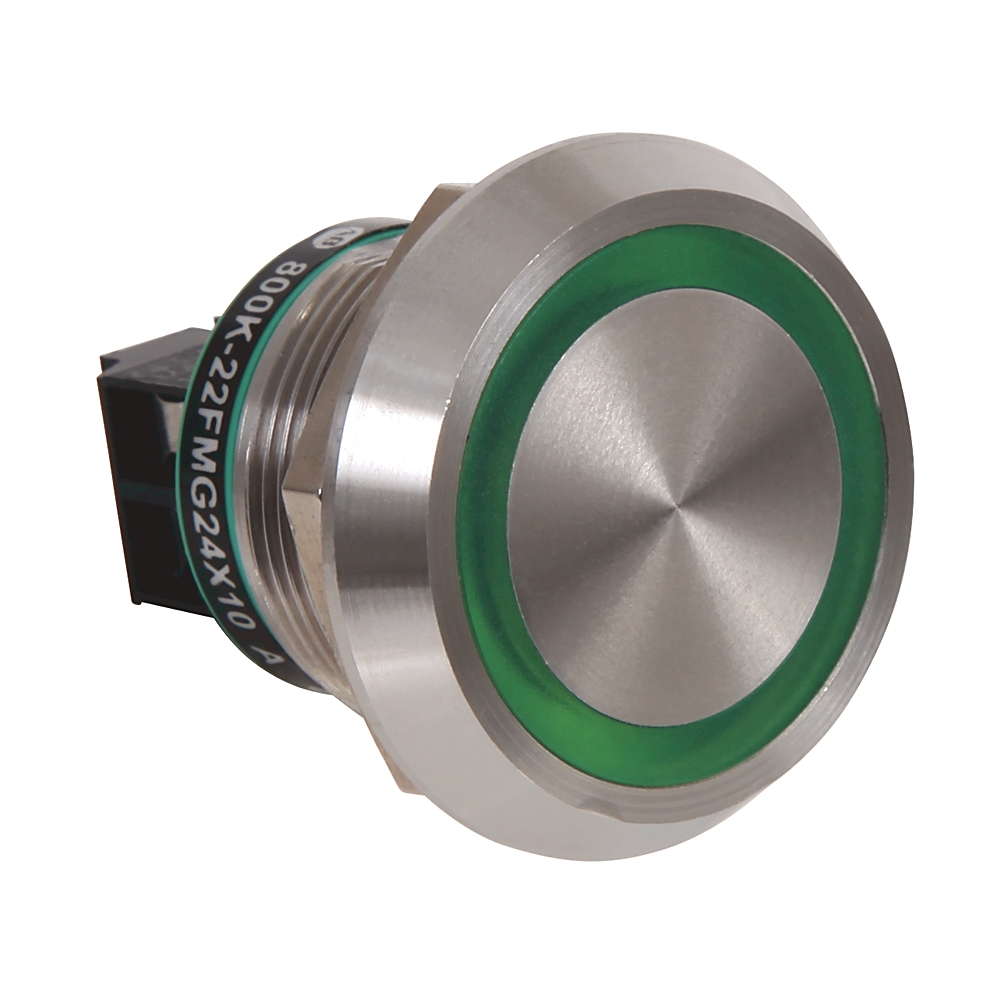Product image for Operator piezo illuminated 1NO 24VDC green 22.5mm