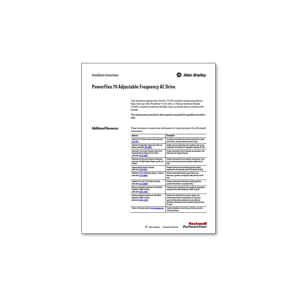Product image for Instruction installation English