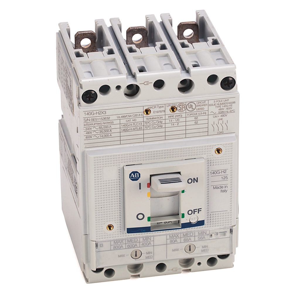 Product image for MCCB H-frame thermal-magnetic trip 3P 25kA 90AMP