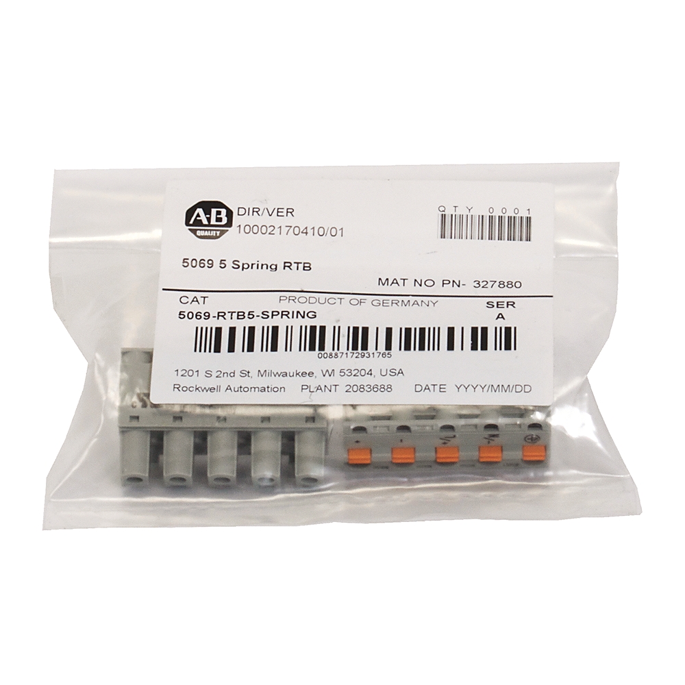 Product image for ABRA 5069-RTB5-SPRING KIT SPRING TYPE 5PIN COMPACT I/O 5000 RTB USE ON 5069-AENTR