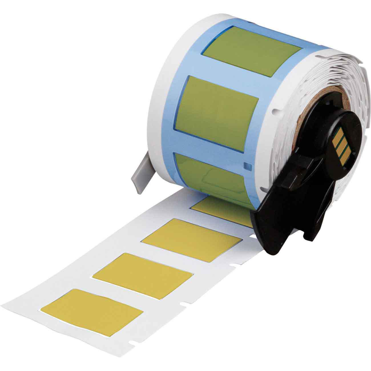 Product image for BMP61 M611 TLS 2200 PermaSleeve Polyolefin Wire Marking Sleeves, 0.375" Dia x 1" W, Yellow, Roll of 100 Each