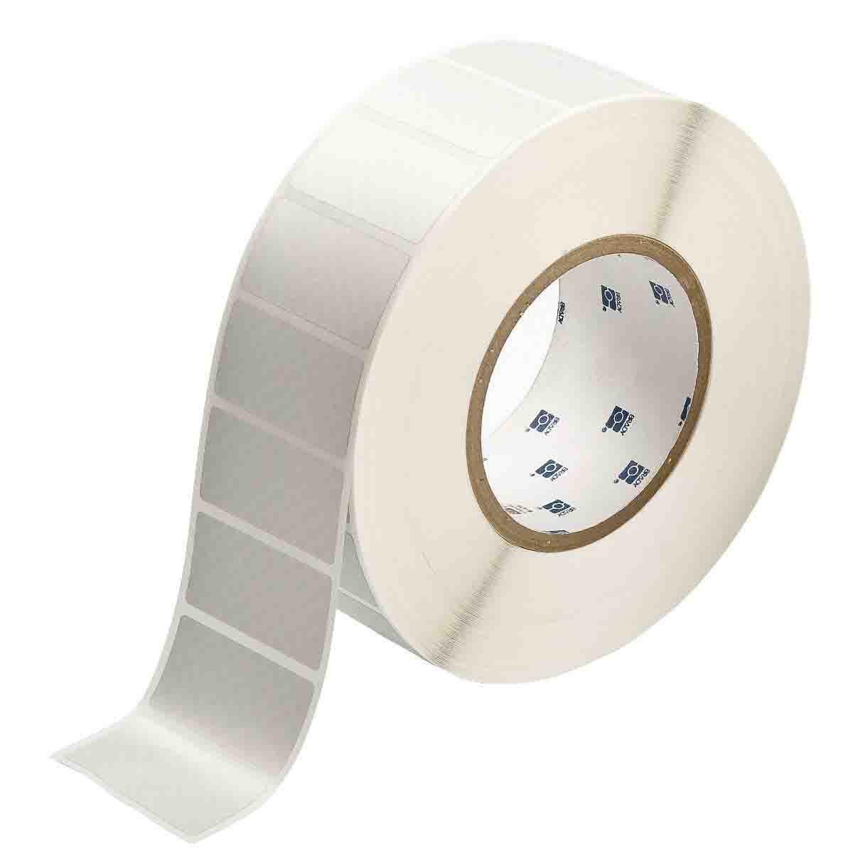 Product image for MetaLabel Metallized Polyester Labels, 1" H x 2" W, Roll of 3000 Labels, Light Gray
