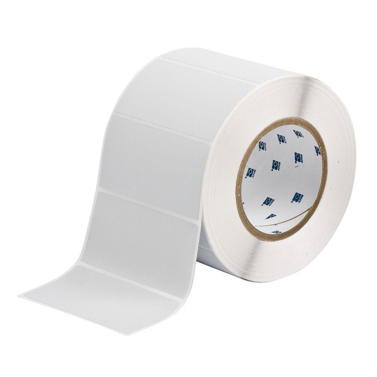 Product image for MetaLabel Metallized Polyester Labels, 2" H x 4" W, Roll of 1000 Labels, Light Gray